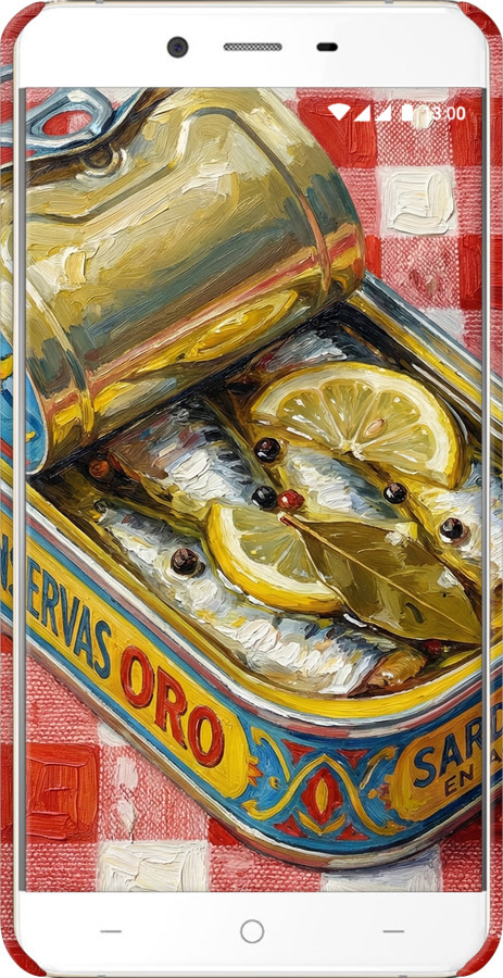 3D пластиковий глянцевий чехол Vintage Sardine Tin Phone для OnePlus X - 6772c-385 изображение 