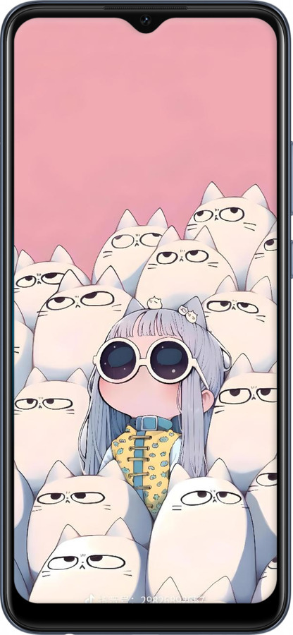 TPU чехол Малышка с котами для Oppo A15s - 6295b-2527 изображение 