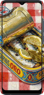 3D пластиковый матовый чехол Vintage Sardine Tin Phone для Oppo A15s - 6772m-2527 изображение 