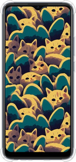 Силикон с усиленными углами чехол С изображением кошек для Oppo A15s - 6429sp-2527 изображение 