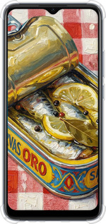 Силикон с усиленными углами чехол Vintage Sardine Tin Phone для Oppo A15s - 6772sp-2527 изображение 