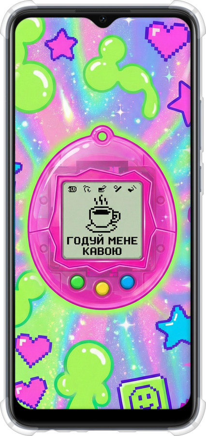 Силикон с усиленными углами чехол Y2K Aesthetic Retro Pet: Годуй мене кавою для Oppo A15 - 6784sp-2119 изображение 