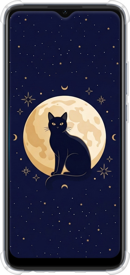 Силикон с усиленными углами чехол Cute Cat Celestial/Witchy для Oppo A15 - 6787sp-2119 изображение 