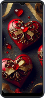 Силиконовый чехол Сердечки v4 для Oppo A15s - 5834u-2527 изображение 