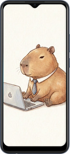 Силиконовый чехол Funny Capybara CEO Working для Oppo A15s - 6777u-2527 изображение 