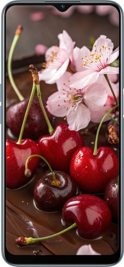 TPU чехол Вишня в шоколаде для Oppo A16 - 6698b-2469 изображение 