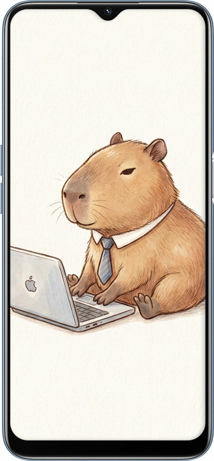 TPU чехол Funny Capybara CEO Working для Oppo A54s - 6777b-3473 изображение 