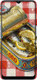 3D пластиковый матовый чехол Vintage Sardine Tin Phone для Oppo A54s - 6772m-3473 изображение 