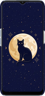 3D пластиковый матовый чехол Cute Cat Celestial/Witchy для Oppo A54s - 6787m-3473 изображение 