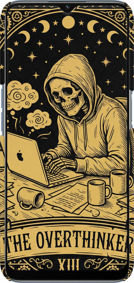 3D пластиковий матовий чехол The Overthinker для Oppo A16 - 6774m-2469 изображение 