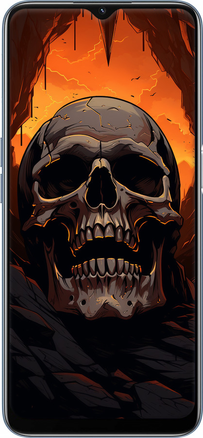 Силиконовый чехол Череп в пещере для Oppo A16 - 5959u-2469 изображение 