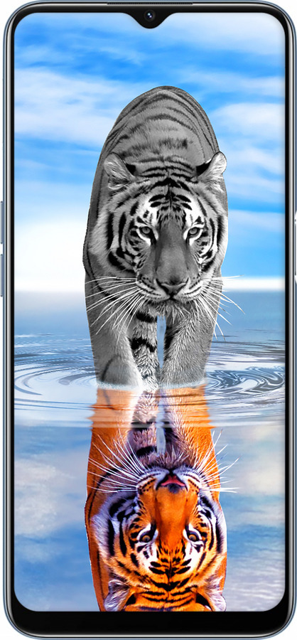 Силиконовый чехол Тигр для Oppo A54s - 6016u-3473 изображение 
