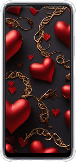 Силикон с усиленными углами чехол Сердечки для Oppo A17 - 5831sp-2954 изображение 