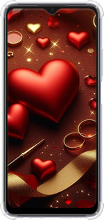 Силикон с усиленными углами чехол Сердечки v3 для Oppo A17 - 5833sp-2954 изображение 