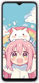 Силіконовий протиударний с посиленими кутами чехол Девочка аниме радуга для Oppo A17 - 6304sp-2954 изображение 