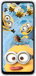Силіконовий протиударний с посиленими кутами чехол Миньоны для Oppo A17 - 6386sp-2954 изображение 