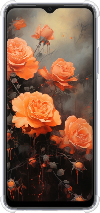 Силіконовий протиударний с посиленими кутами чехол Оранжеві троянди для Oppo A17 - 5944sp-2954 изображение 