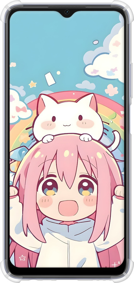 Силіконовий протиударний с посиленими кутами чехол Девочка аниме радуга для Oppo A17 - 6304sp-2954 изображение 