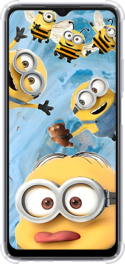 Силіконовий протиударний с посиленими кутами чехол Миньоны для Oppo A17 - 6386sp-2954 изображение 