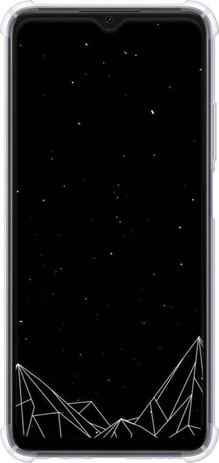 Силикон с усиленными углами чехол Черно белые абстрактные горы для Oppo A17 - 6437sp-2954 изображение 