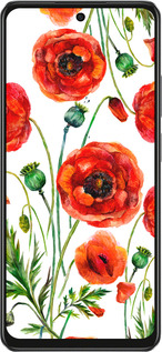 TPU чехол Намальовані маки для Oppo A3X 4G/5G - 4278b-3815 изображение 
