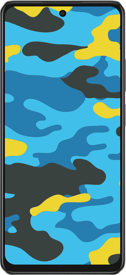 TPU чехол Желто-голубой камуфляж для Oppo A3 4G - 1084b-3846 изображение 