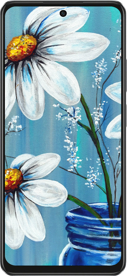TPU чехол Красивые арт-ромашки для Oppo A3 4G - 4031b-3846 изображение 