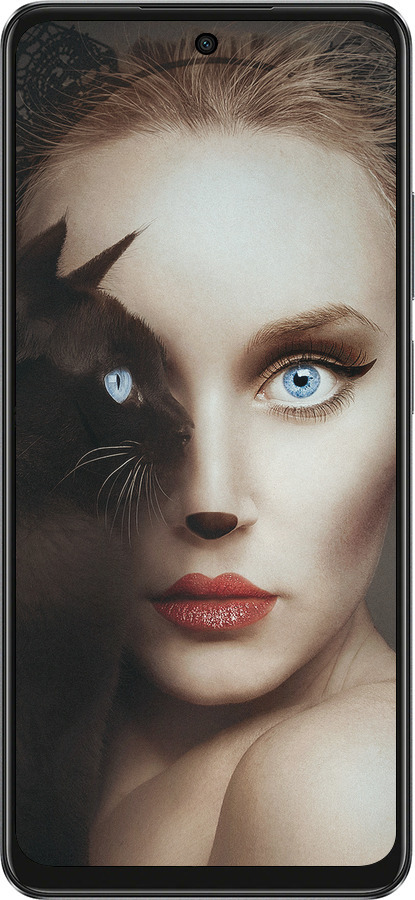 TPU чехол Взгляд женщины и кошки для Oppo A3 4G - 4041b-3846 изображение 