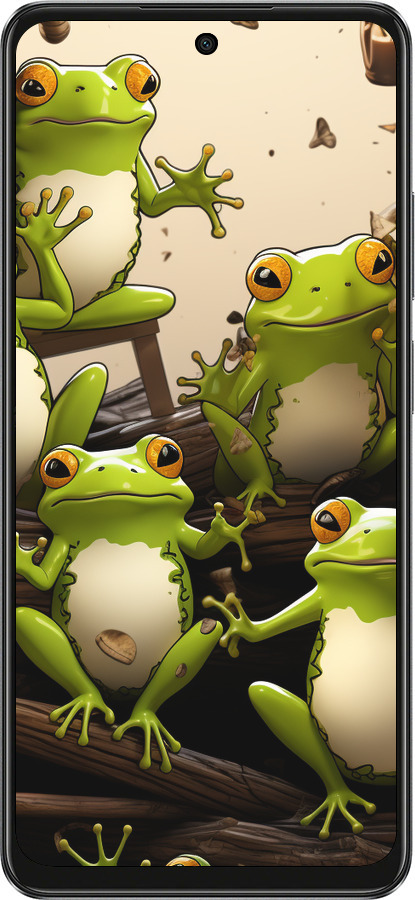 TPU чехол Жабки для Oppo A3X 4G/5G - 5656b-3815 изображение 