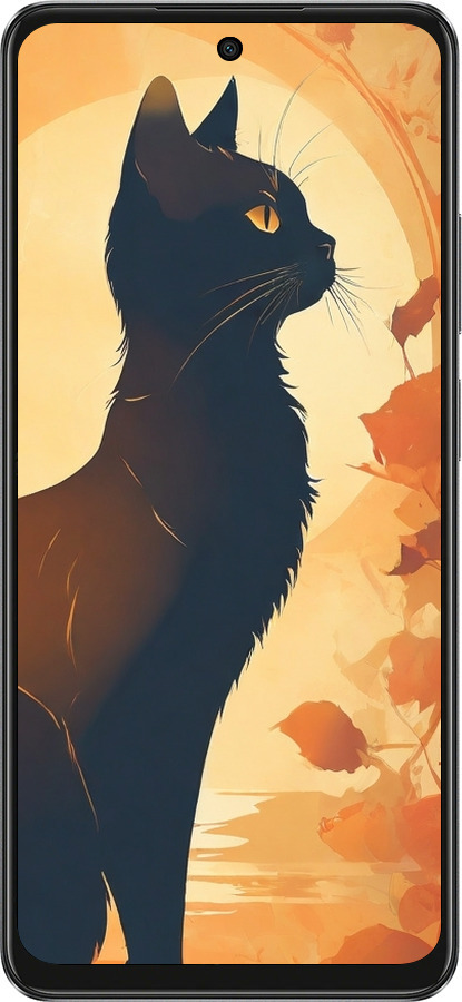 TPU чехол Черная кошка v2 для Oppo A3X 4G/5G - 5830b-3815 изображение 