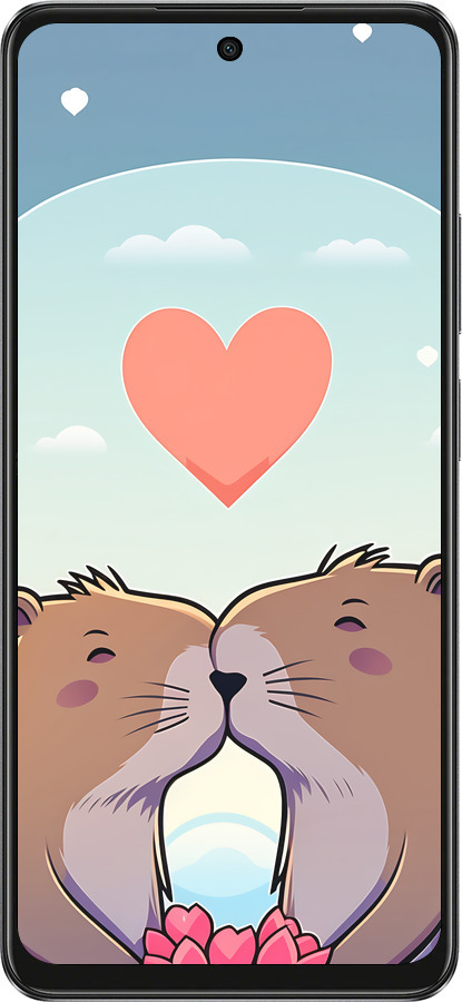 TPU чехол Капибара любовь для Oppo A3 4G - 6027b-3846 изображение 