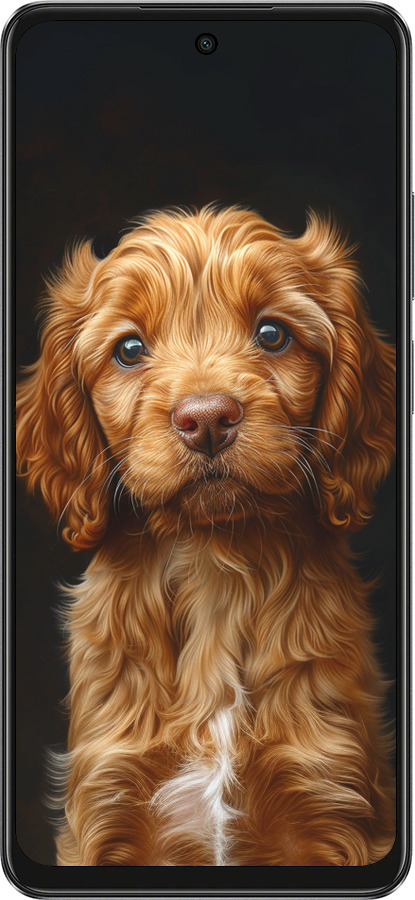 TPU чехол Cocker spaniel на чорному фоні для Oppo A3X 4G/5G - 6137b-3815 изображение 