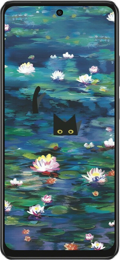 TPU чехол із зображенням водяних лілій та кішок для Oppo A3X 4G/5G - 6257b-3815 изображение 