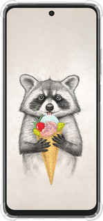 Силикон с усиленными углами чехол Енотик с мороженым для Oppo A3X 4G/5G - 4602sp-3815 изображение 