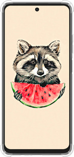 Силикон с усиленными углами чехол Енотик с арбузом для Oppo A3X 4G/5G - 4605sp-3815 изображение 