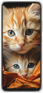 Силикон с усиленными углами чехол Котики 2 для Oppo A3X 4G/5G - 5664sp-3815 изображение 