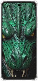 Силикон с усиленными углами чехол Зелёный дракон v2 для Oppo A3X 4G/5G - 5817sp-3815 изображение 