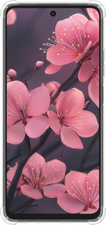 Силикон с усиленными углами чехол Пурпурная сакура для Oppo A3X 4G/5G - 6075sp-3815 изображение 
