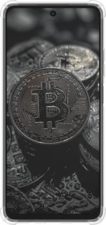 Силикон с усиленными углами чехол Black Bitcoin для Oppo A3X 4G/5G - 6090sp-3815 изображение 