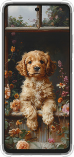 Силикон с усиленными углами чехол Щенок cocker spaniel для Oppo A3X 4G/5G - 6136sp-3815 изображение 