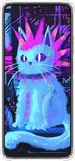 Силикон с усиленными углами чехол Кот панк для Oppo A3X 4G/5G - 6311sp-3815 изображение 