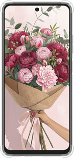 Силикон с усиленными углами чехол Пионы 1 для Oppo A3X 4G/5G - 6705sp-3815 изображение 