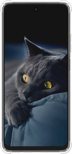 Силикон с усиленными углами чехол Дымчатый кот для Oppo A3X 4G/5G - 825sp-3815 изображение 