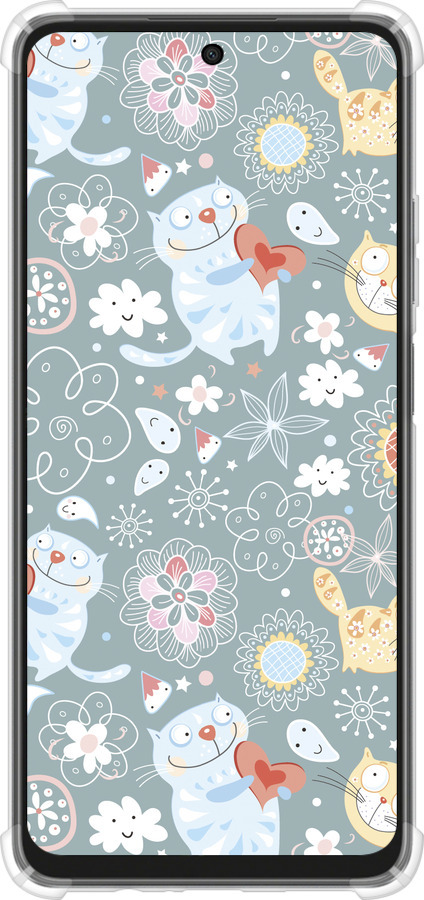 Силикон с усиленными углами чехол Котята v3 для Oppo A3X 4G/5G - 1223sp-3815 изображение 