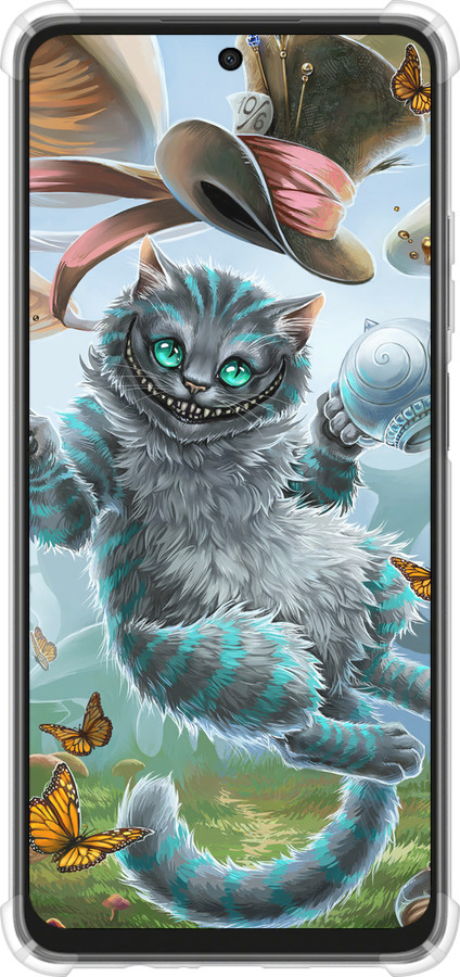 Силикон с усиленными углами чехол Чеширский кот 2 для Oppo A3X 4G/5G - 3993sp-3815 изображение 