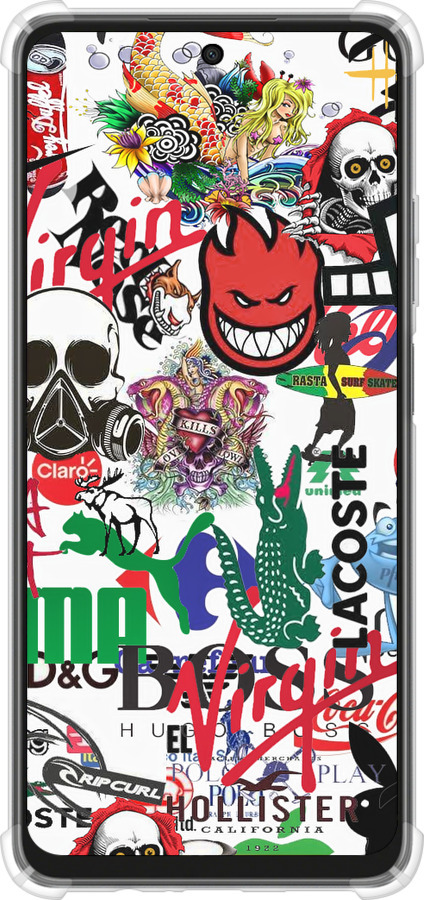Силикон с усиленными углами чехол Many different logos для Oppo A3X 4G/5G - 4022sp-3815 изображение 