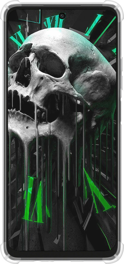 Силикон с усиленными углами чехол Череп-часы для Oppo A3X 4G/5G - 4100sp-3815 изображение 