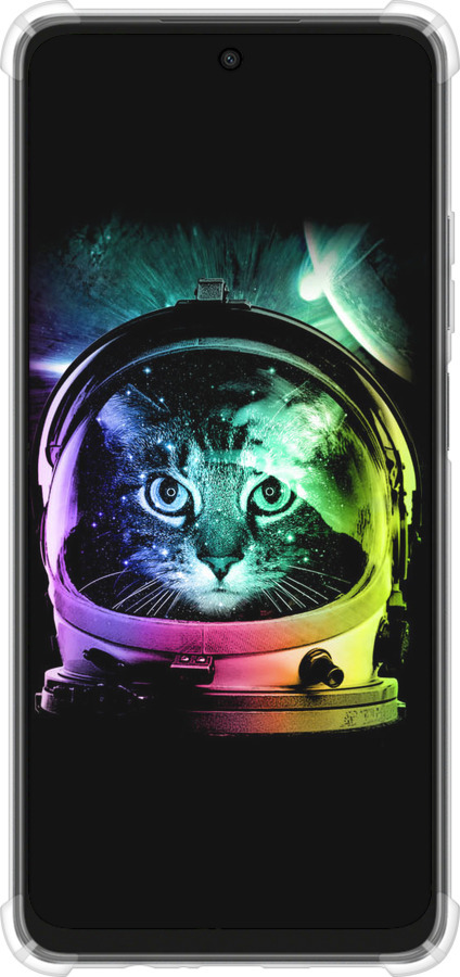 Силикон с усиленными углами чехол Кот-астронавт для Oppo A3X 4G/5G - 4154sp-3815 изображение 