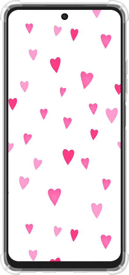 Силикон с усиленными углами чехол Сердечки 2 для Oppo A3X 4G/5G - 4763sp-3815 изображение 
