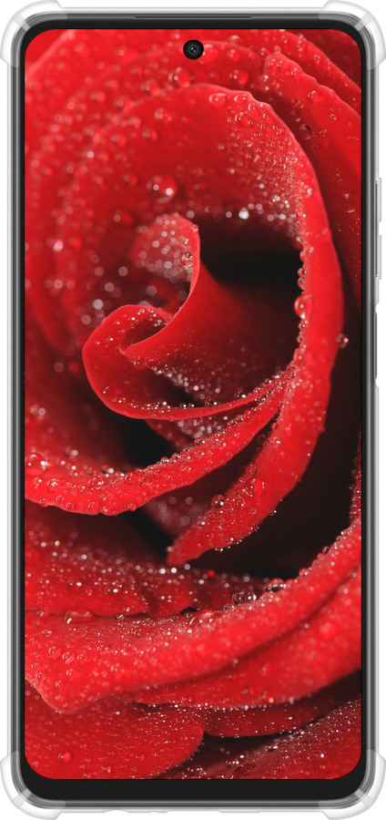 Силикон с усиленными углами чехол Красная роза для Oppo A3X 4G/5G - 529sp-3815 изображение 
